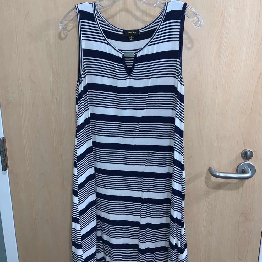 Espresso Navy&White striped dress. Size M